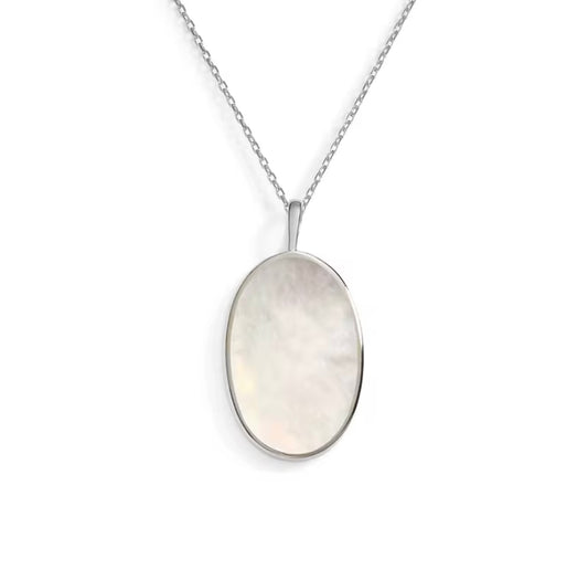 Mother-of-Pearl Sterling Silver Adjustable Necklace